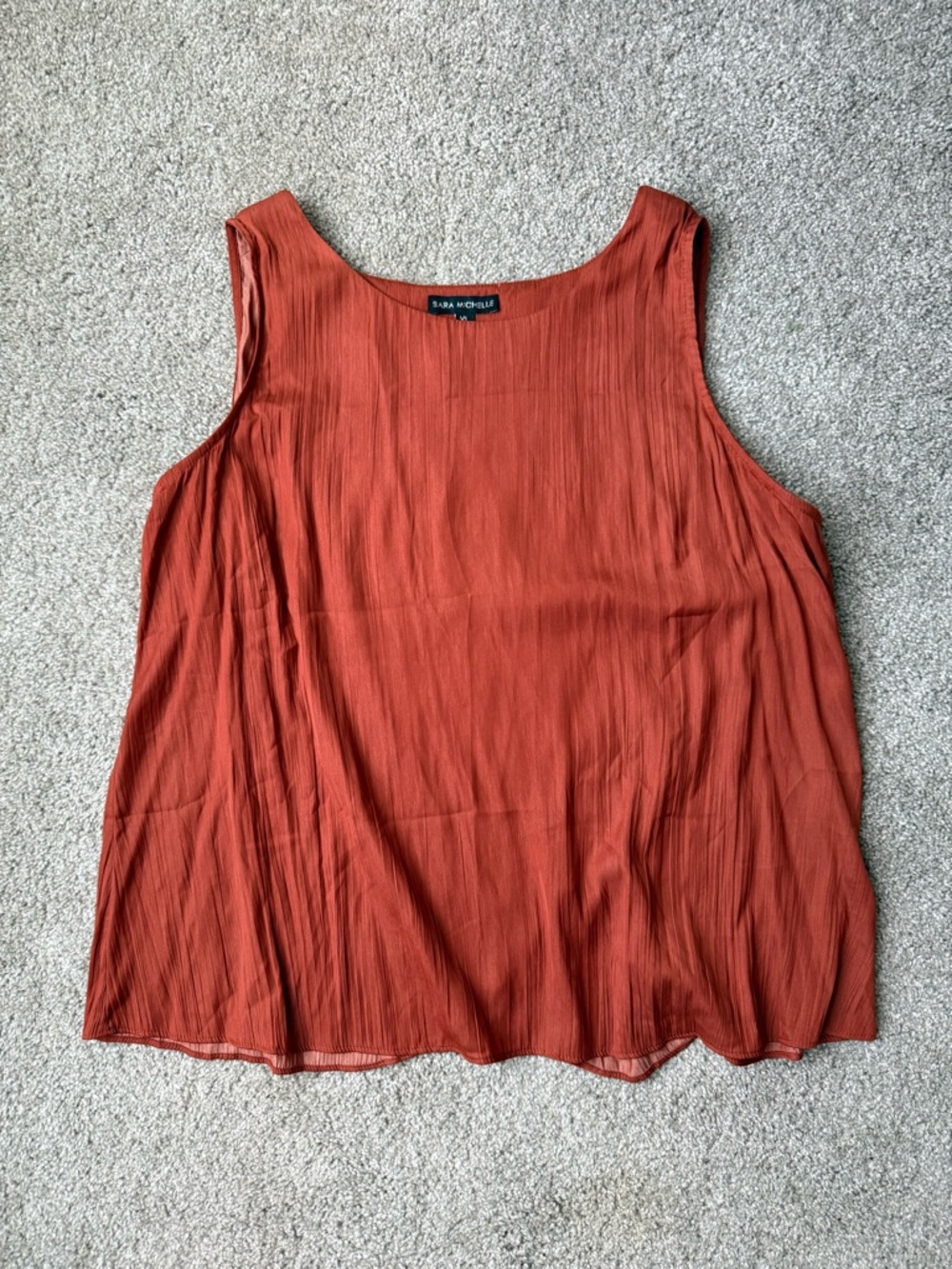 Sara Michelle Rust-Orange Sleeveless Tank